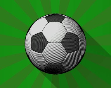 Futbol topu grenn Bg parlayan üzerinde oyma