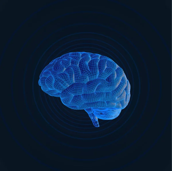 Μπλε 3d απεικόνιση wireframe κυματισμός κύμα Bg — Διανυσματικό Αρχείο