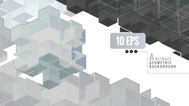 Geometrik küp set grafik template üzerinde beyaz Bg