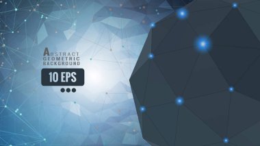 Gri geometrik küre üzerinde düşük Poli bağlanmak noktalar Bg