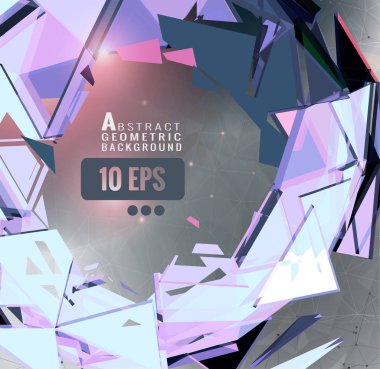 Gri grafik Bg renkli soyut üçgeni