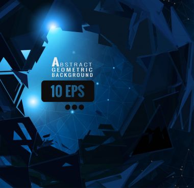 Soyut karanlık üçgen mavi grafik Bg