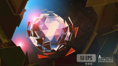 Soyut poligonal üçgen küre üzerinde karanlık Bg