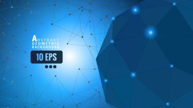 Soyut karanlık geometrik küre üzerinde mavi Bg