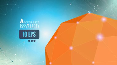 Soyut turuncu geometrik küre üzerinde mavi Bg