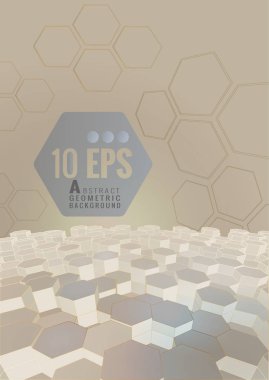 Soyut altıgen kavram bej arka plan