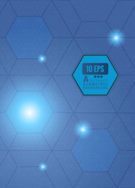 Soyut mavi altıgen döşeme arka planı 