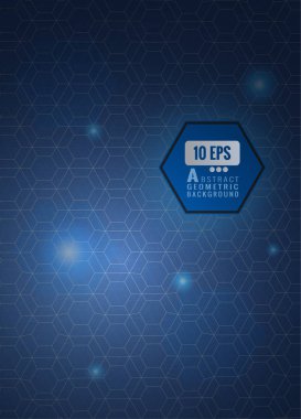 Koyu mavi soyut altıgen döşeme arka planı 
