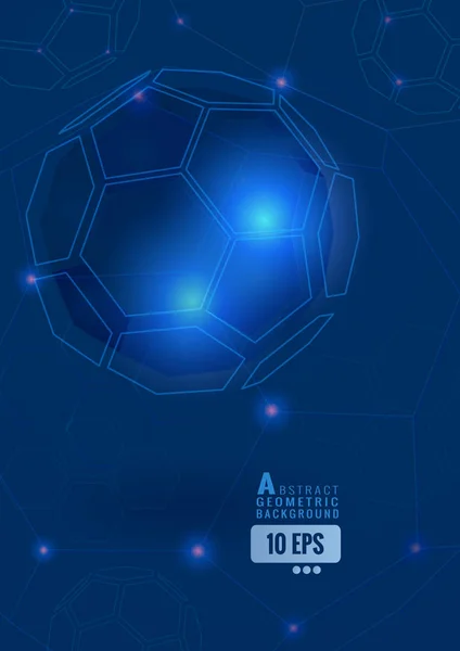 Abstrakte sechseckige Fußballform mit Technologie bg — Stockvektor