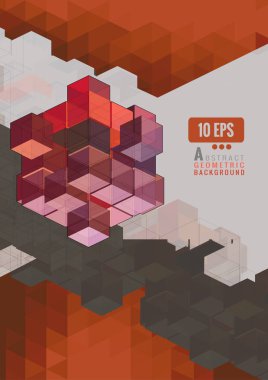 Geometrik küp alanı üçgen Bg ile grafik şablonu