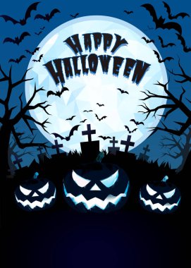 Cadılar Bayramı için karanlık mezar orman illüstrasyon jakına