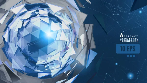 Soyut üçgen küre mavi bağlı noktalar Bg yıkıcı