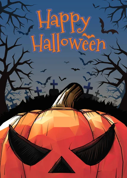 Jack en la oscura tumba bosque ilustración para halloween — Archivo Imágenes Vectoriales