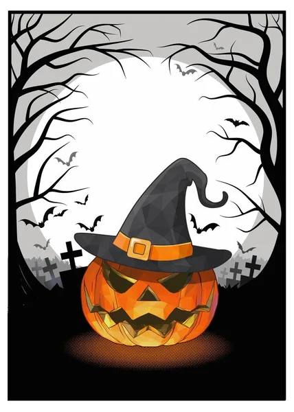 Jack sur la forêt sombre illustration de la forêt pour Halloween — Image vectorielle