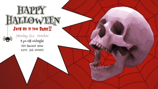 Illustration stylisée du crâne avec espace pour l'art d'Halloween — Image vectorielle