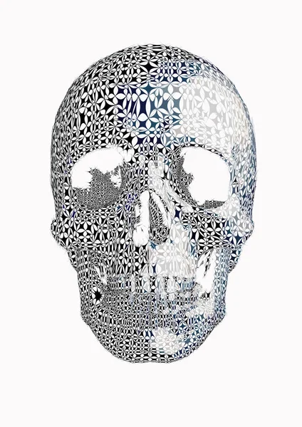 Ilustração abstrata estilizada do crânio em BG branco —  Vetores de Stock