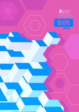 İzometrik soyut geometrik şekil grafiği üzerinde mor Bg 