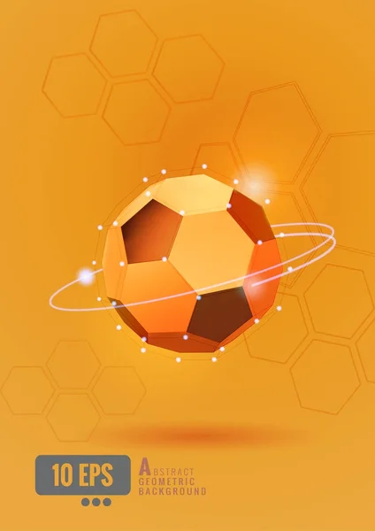 Forma abstracta geométrica del fútbol en naranja BG — Archivo Imágenes Vectoriales