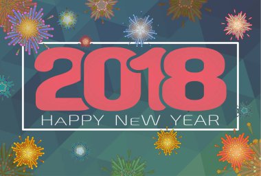Vektör 2018 mutlu yeni yıl kutlama Bg