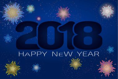 Vektör 2018 mutlu yeni yıl kutlama Bg