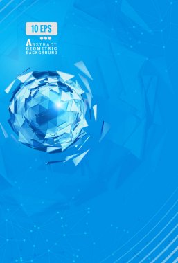 Soyut üçgen küre mavi bağlı noktalar Bg yıkıcı