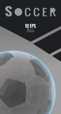 Gri renk üzerinde düşük Poli futbol grafik düzeni