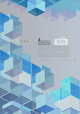 Geometrik mavi küp grafik metin Bg için yer ile