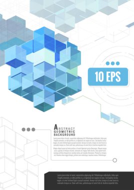 Soyut geometrik küp set template Bg