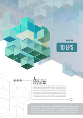 Soyut geometrik küp set template Bg