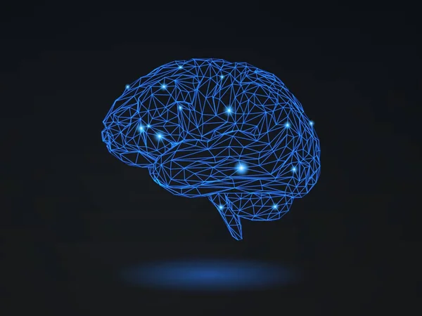 Düşük Poli tel kafes beyin karanlık alanı Bg