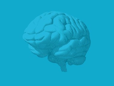 Perspektif çizim beyin illüstrasyon