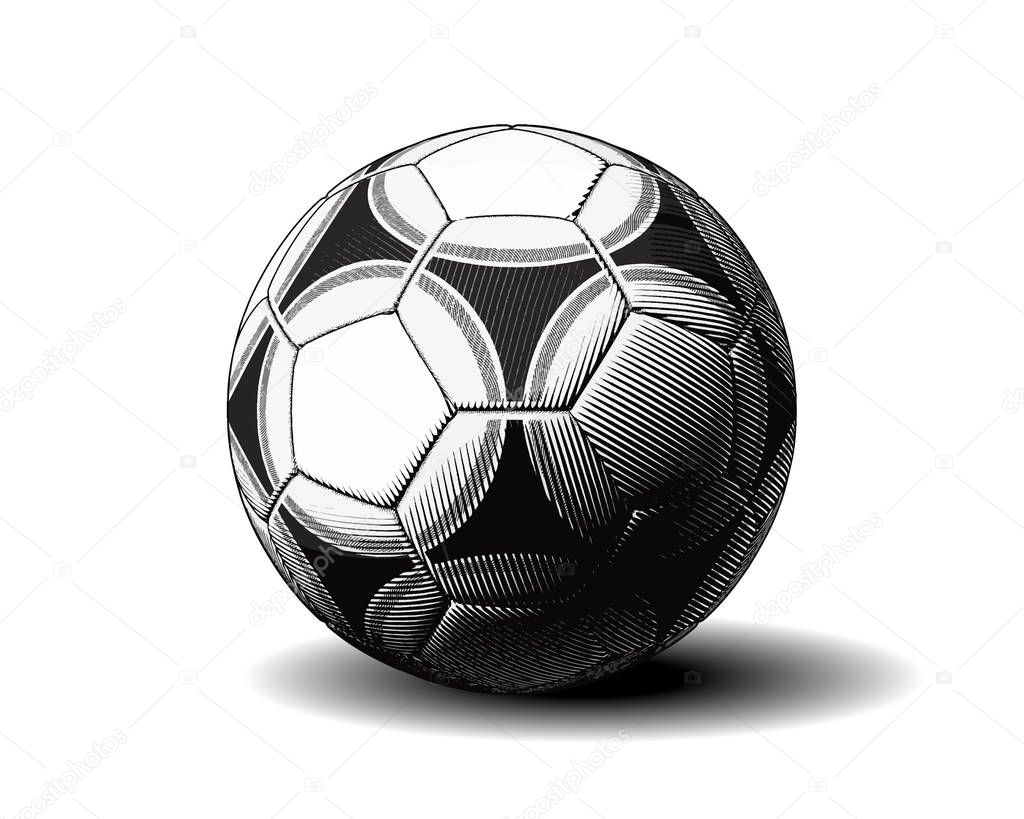Football drawing isolated on white BG