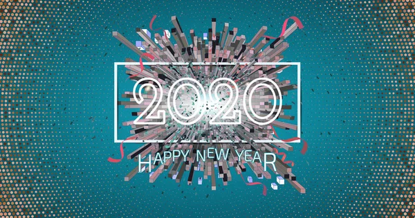 2020 felice anno nuovo illustrazione vettoriale celebrazione BG — Vettoriale Stock