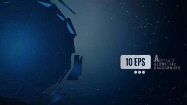 Mavi arkaplan grafik şablonu üzerinde çokgen üçgen kablo kombinasyonu