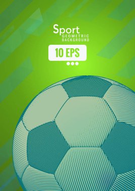 Çizgili çizgi hız arkaplanı üzerinde mavi renk tonuyla futbol topu çizimi
