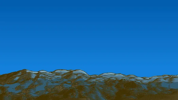 Gravure Dessin Sol Rugueux Ondulé Sur Nuit Bleu Foncé Modèle — Image vectorielle