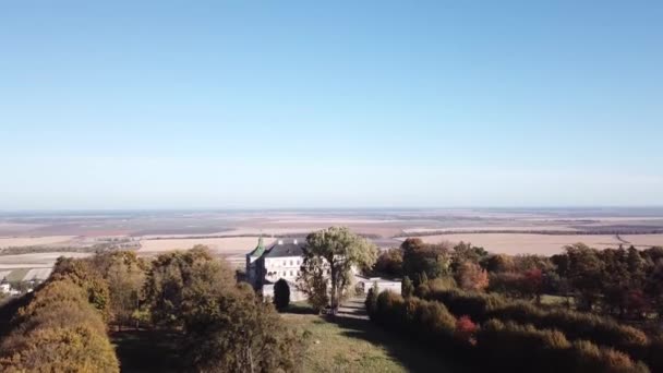 Bela Vista Aérea Panorâmica Para Castelo Pidhirtsi Oblast Lviv Ucrânia — Vídeo de Stock