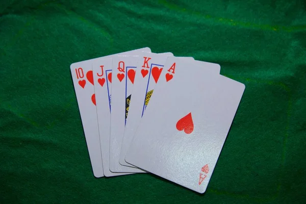 Playing cards, casino poker full house — Stock Photo, Image