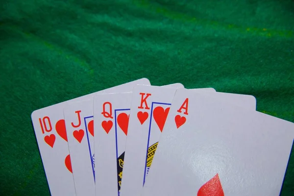 Playing cards, casino poker full house — Stock Photo, Image