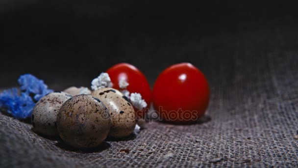 Huevos de Pascua sobre un hermoso fondo — Vídeos de Stock