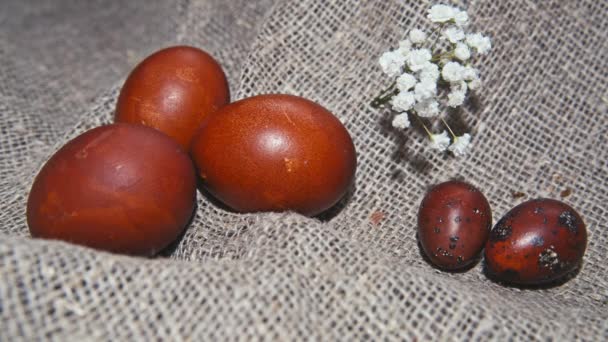 复活节彩蛋上漂亮的背景 — 图库视频影像