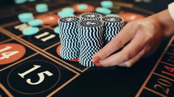 Ganancias en la ruleta, primer plano — Vídeos de Stock