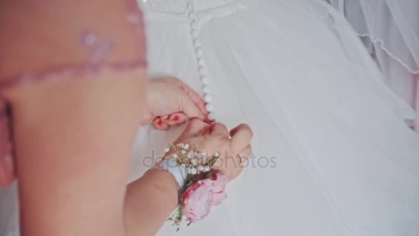 Koszorúslányok cipzár menyasszonyi Koszorúslány ruha — Stock videók