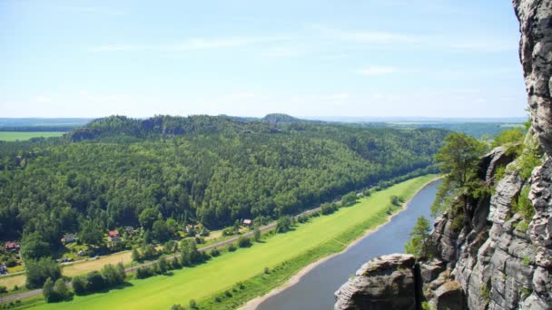 Nationalparklandschaft Sächsische Schweiz Deutschland — Stockvideo