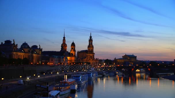 Dresden: Sunset Elbe üzerinde — Stok video