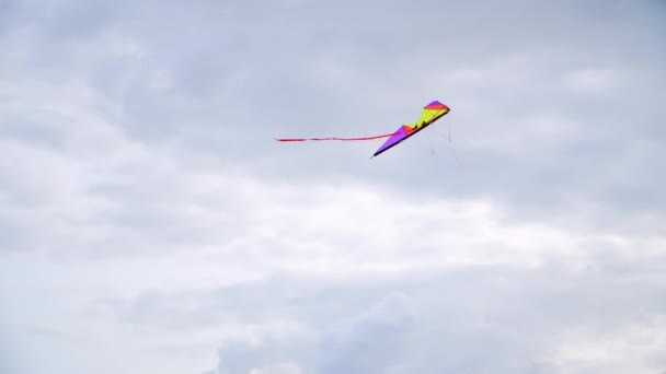 Воздушный змей парит в небе — стоковое видео