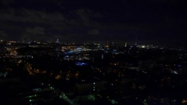 Moskova: gece 4k şehir Üstten Görünüm