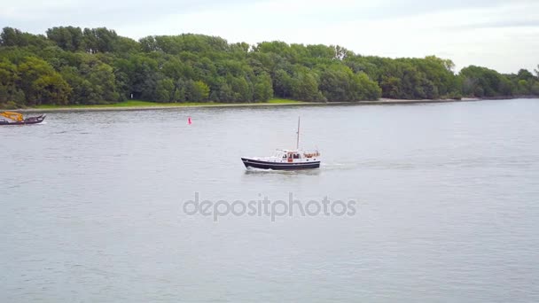 Das Schiff ist auf dem Rhein — Stockvideo