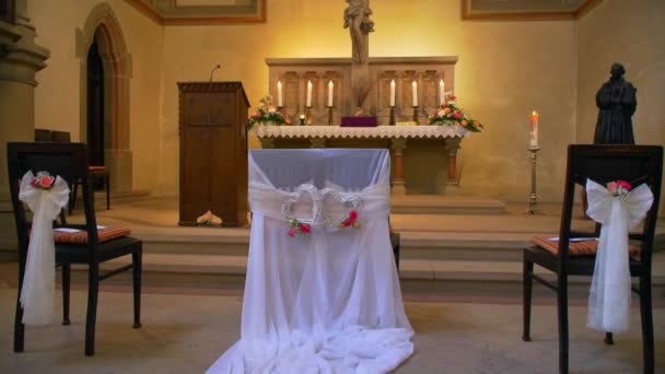 Igreja Evangélica na decoração do casamento — Vídeo de Stock