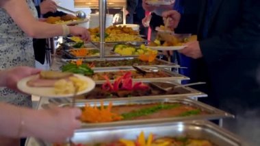 insanlar grubu lüks Restoran kapalı açık büfe gıda catering